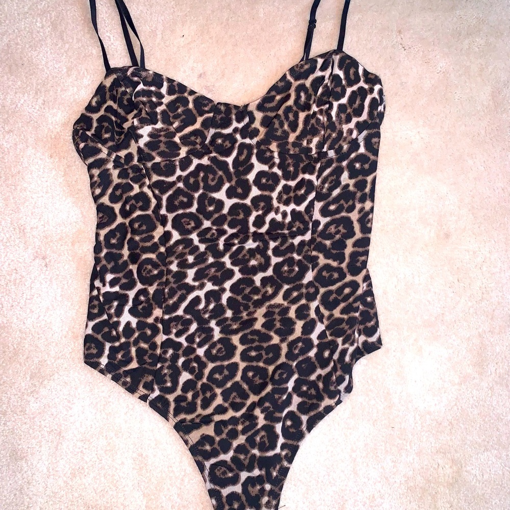 AFRM Cheetah Print Bodysuit Size Small